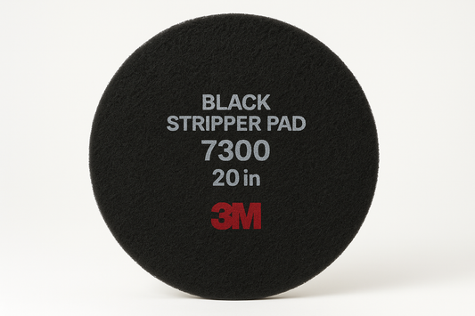 3M Black Stripper Pad 7300 20-inch with detailed texture against white background