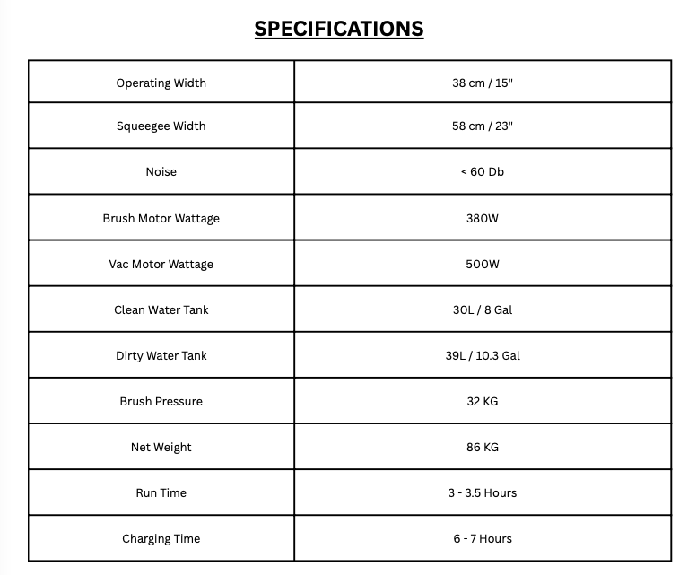 Cannon SJ400 Battery 15" Autoscrubber with Charger, Pad Holder and Brush