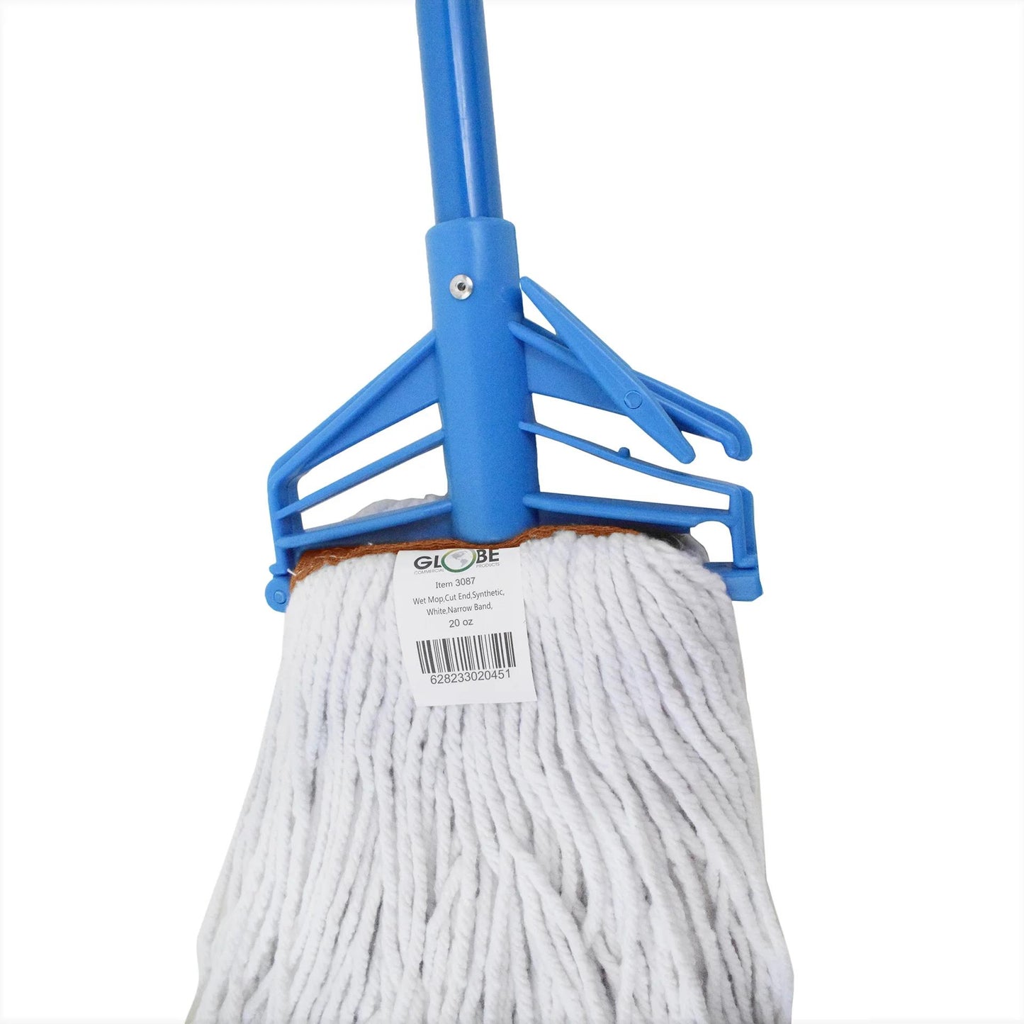 Globe™ Syn-Pro® Narrow Band Wet White Cut End Mop Synthetic