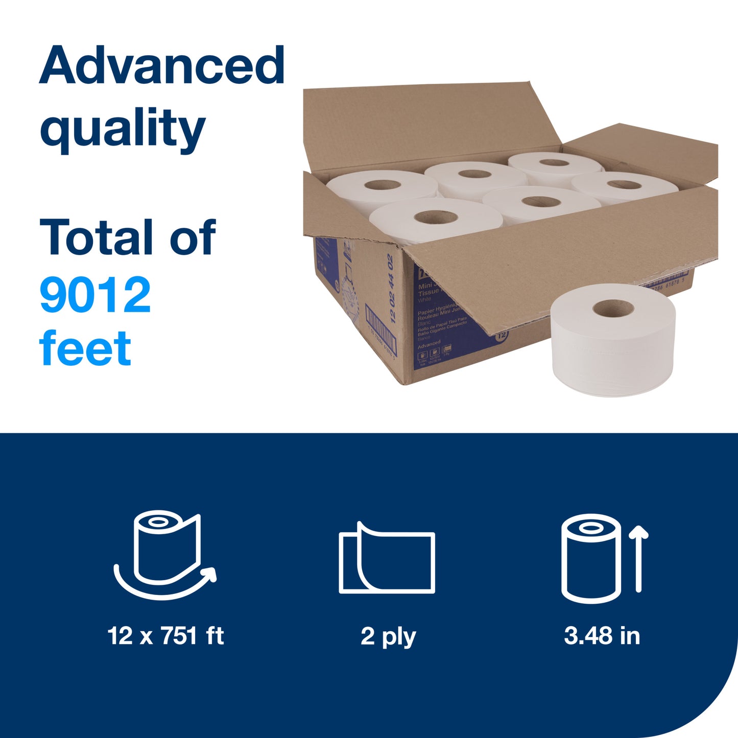 Tork® Mini Jumbo Toilet Paper Roll White T2