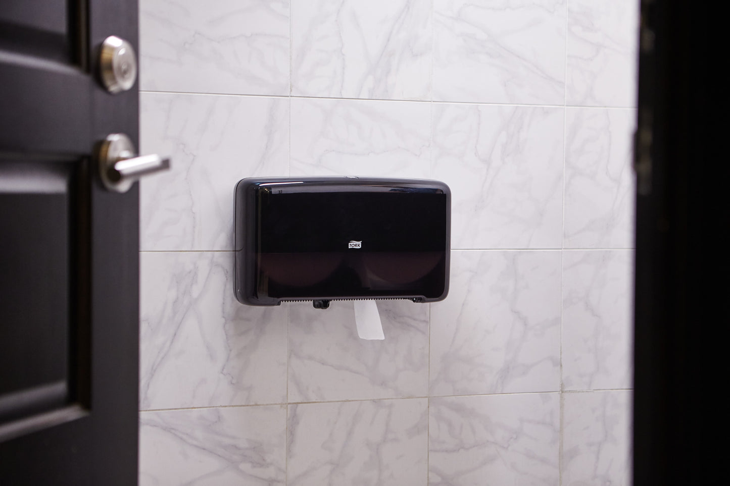 Tork Twin Mini Jumbo Toilet Paper Roll Dispenser Black T2