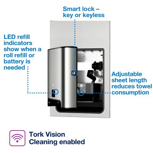 Tork Matic® Paper Hand Towel Roll Dispenser with Intuition Sensor Stainless Steel H1