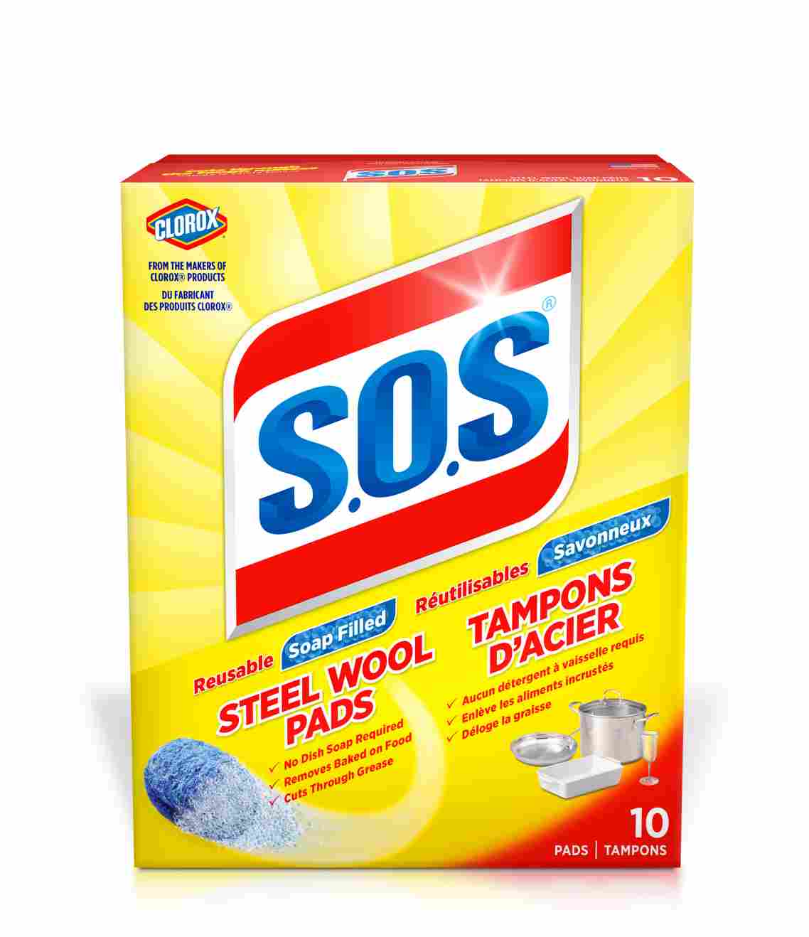 S.O.S Steel Wool Soap Pads 10 Count