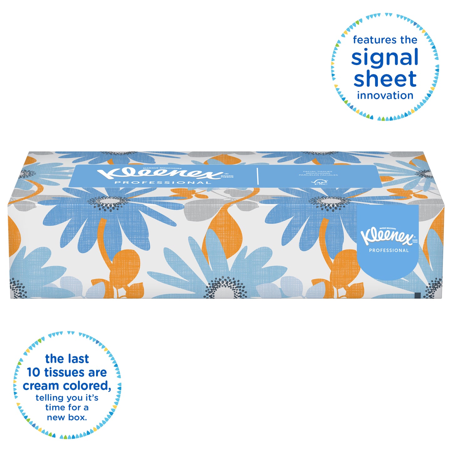 Kleenex Facial Tissue White Flat Box 100