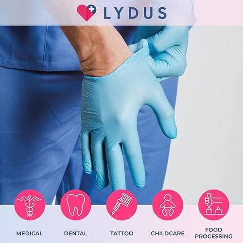 Lydus Powder Free Nitrile Examination Gloves Blue Medium