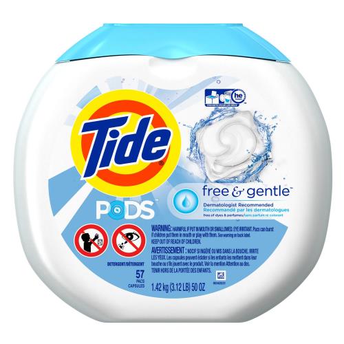 Tide® Pods Free & Gentle Liquid Laundry Detergent 57 Pods