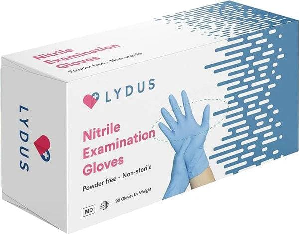 Lydus Powder Free Nitrile Examination Gloves Blue Medium