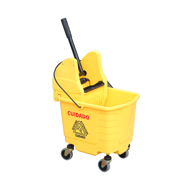 Kwik-It Compact Mop Pail Downpress Wringer 27L - Yellow