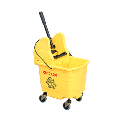 Kwik-It Compact Mop Pail Downpress Wringer 27L - Yellow