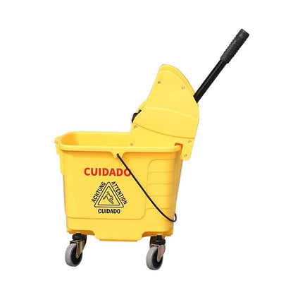 Kwik-It Compact Mop Pail Downpress Wringer 27L - Yellow