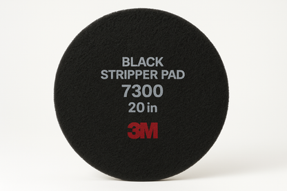 3M Black Stripper Pad 7300 20-inch with detailed texture against white background