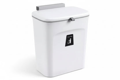 Stor-Kwik Hinged Lid 9L Wastebasket - White