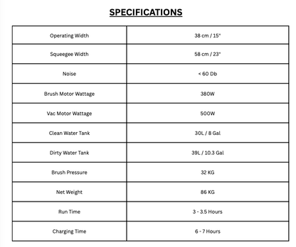 Cannon SJ400 Battery 15" Autoscrubber with Charger, Pad Holder and Brush