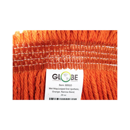 Globe™ Syn-Pro® Synthetic Narrow Band Wet Orange Looped End Mop
