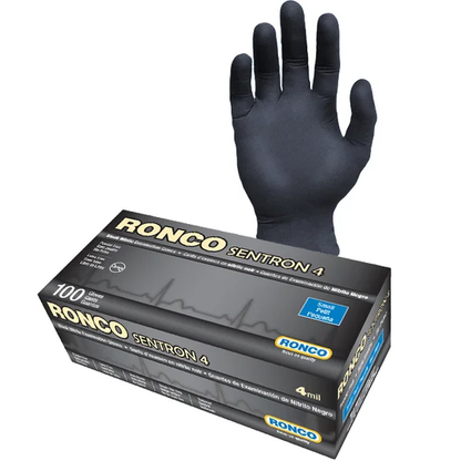 Ronco Sentron™ 4 Black Nitrile Examination Gloves