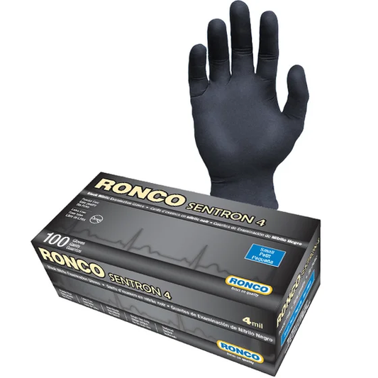 Ronco Sentron™ 4 Black Nitrile Examination Gloves