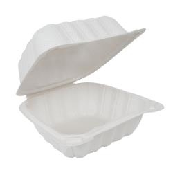 EcoSystems® 1 Compartment Hinged Container 6" x 6" - 250/Case