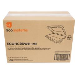 EcoSystems® 1 Compartment Hinged Container 9" x 6" - 150/Case
