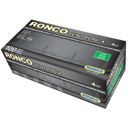 Ronco Sentron™ 4 Black Nitrile Examination Gloves