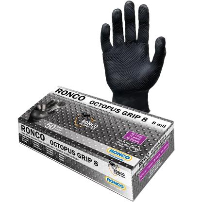 Ronco Octopus Grip™ 8 Black Nitrile Gloves