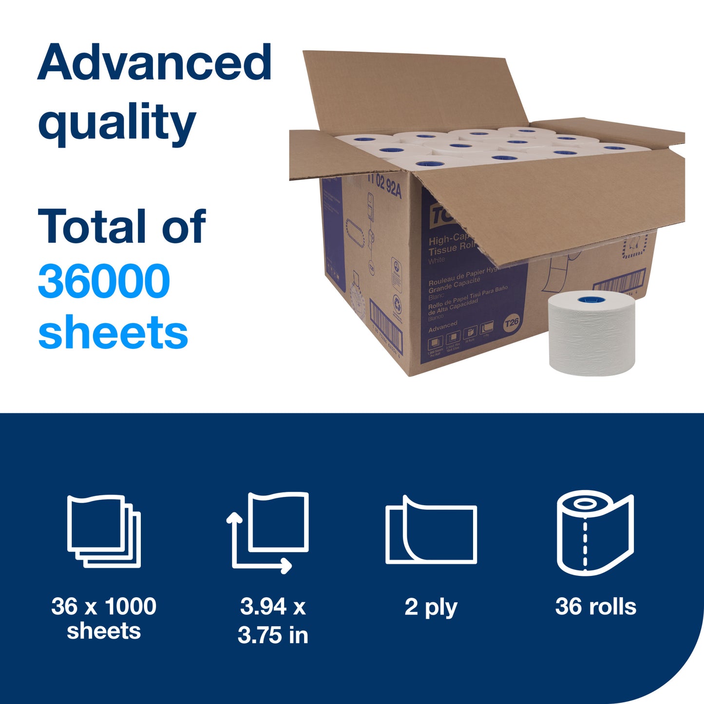 Tork® High-Capacity Toilet Paper Roll White T26
