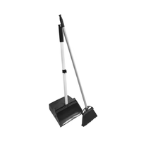 Globe™ Heavy-Duty Lobby Dustpan with Wheels and Lobby Broom Combo