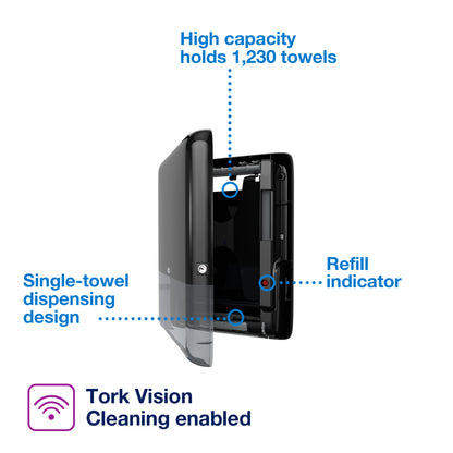 Tork® PeakServe® Mini Continuous Hand Towel Dispenser Black H5
