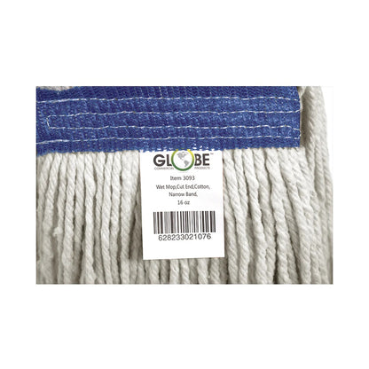 Globe™ Cot-Pro® Narrow Band Wet Cut End Mop Cotton White