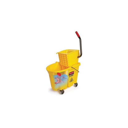 Rubbermaid Wavebrake Mop Bucket and Side Press Yellow 26QT