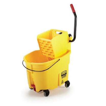 Rubbermaid Wavebrake Mop Bucket and Side Press Yellow 26QT