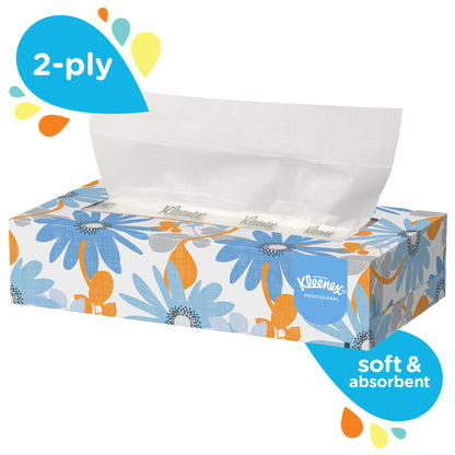 Kleenex Facial Tissue White Flat Box 100
