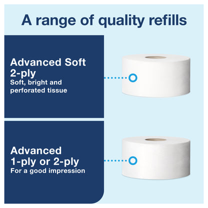 Tork Twin Mini Jumbo Toilet Paper Roll Dispenser Black T2