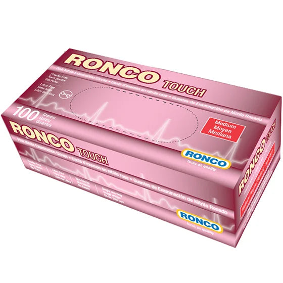 RONCO Touch - Pink Nitrile Examination Gloves 3.5 Mil